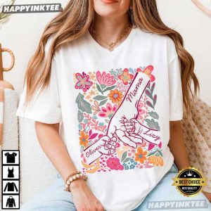 Boho Flower Custom Name Mom T Shirt (2)