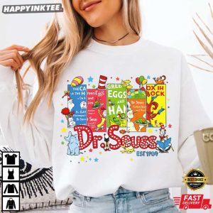 Dr Seuss Reading Animal Book Characters T Shirt (4)