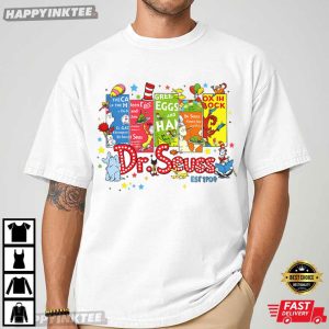 Dr Seuss Reading Animal Book Characters T Shirt (2)