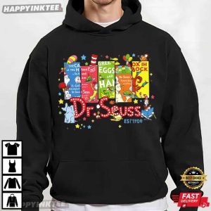 Dr Seuss Reading Animal Book Characters T Shirt (3)