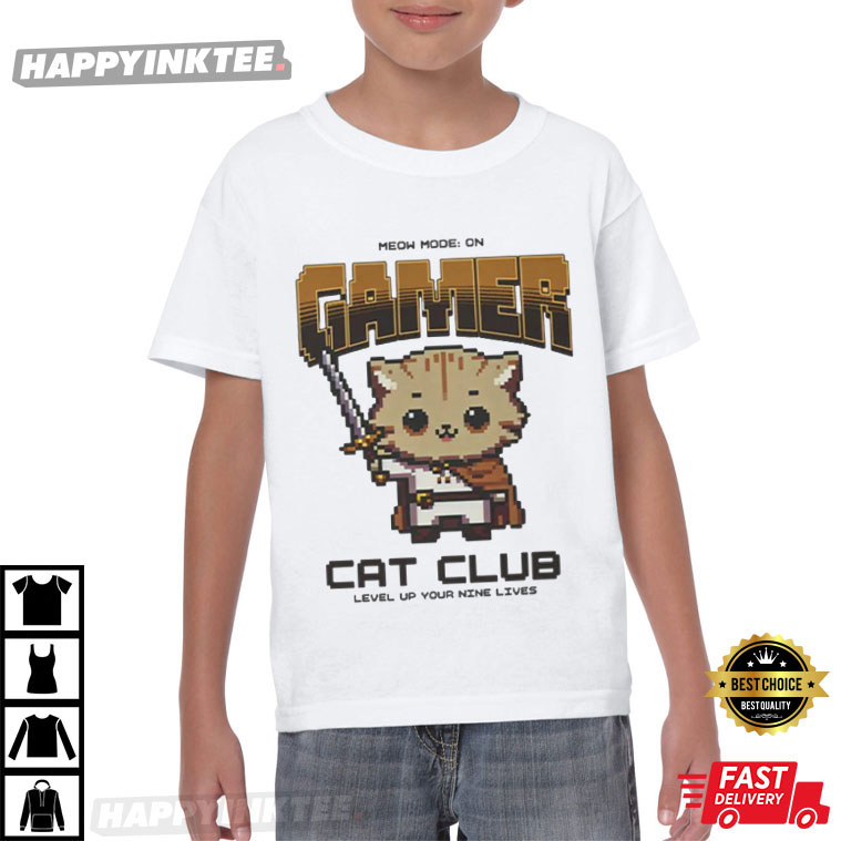 Gamer Cat Pixel Kitty With Controller T-Shirt Gamer Cat Pixel Kitty With Controller T-Shirt