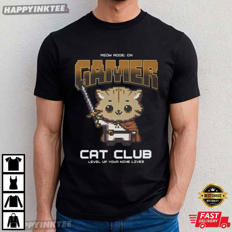 Gamer Cat Pixel Kitty With Controller T-Shirt Gamer Cat Pixel Kitty With Controller T-Shirt