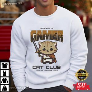 Gamer Cat Pixel Kitty With Controller T Shirt (3)