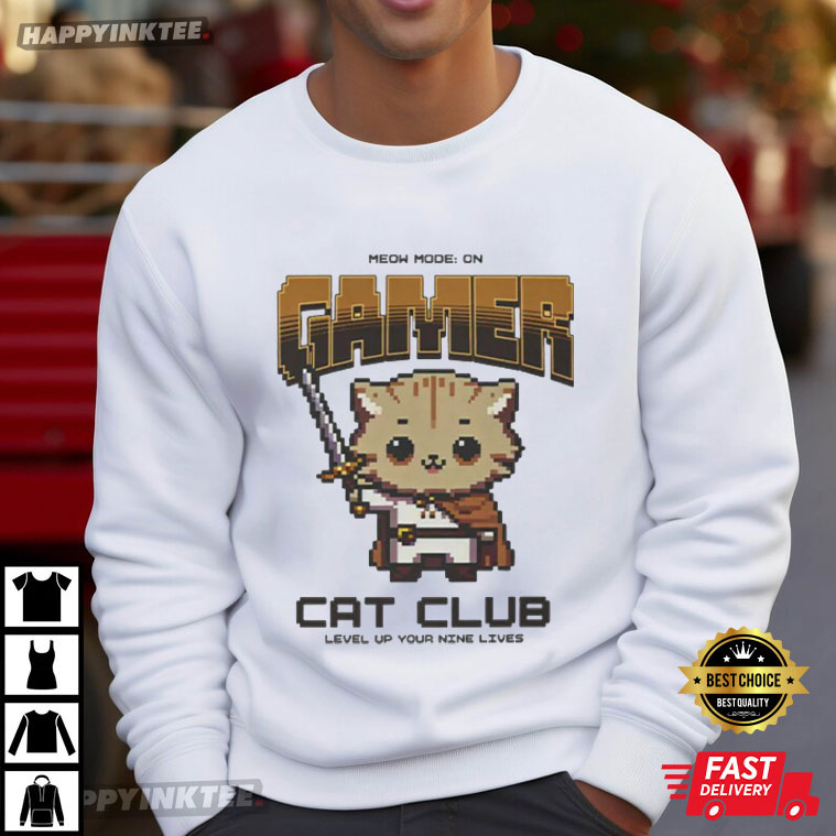 Gamer Cat Pixel Kitty With Controller T-Shirt Gamer Cat Pixel Kitty With Controller T-Shirt