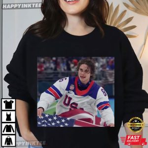 American Ice Hockey Player Jack Hughes T Shirt (1)