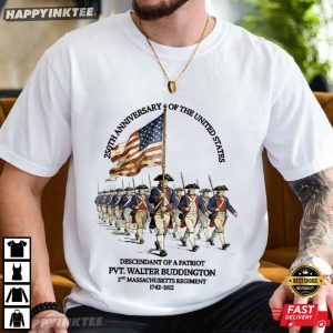 Custom Descendant of a Patriot 250th US Anniversary Revolutionary War T Shirt (1)