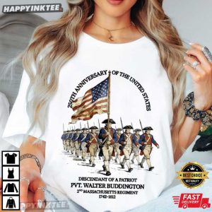 Custom Descendant of a Patriot 250th US Anniversary Revolutionary War T Shirt (2)
