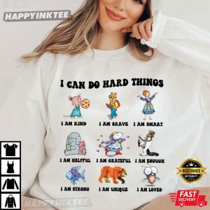 I Can Do Hard Things Children's Book Characters T Shirt (1)