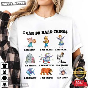 I Can Do Hard Things Children's Book Characters T Shirt (2)