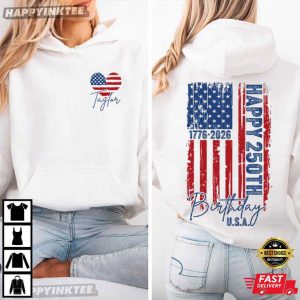 Custom USA 250th Birthday 1776 2026 Independence Day T Shirt (1)