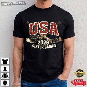 USA Hockey 2026 Winter Games Patriotic USA Team Support T Shirt (2)