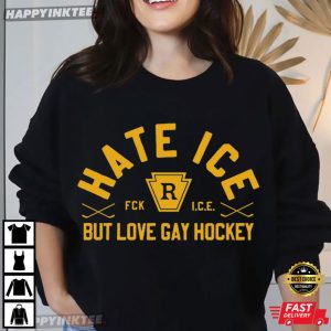 Hate Ice But Love Gay Hockey Heated Rivalry T Shirt (1)
