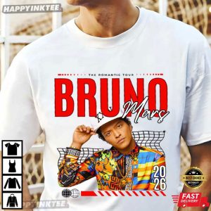 Bruno Mars The Romantic Tour Rose Pop Singer Music T Shirt (1)
