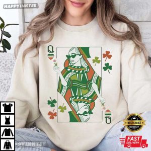 Irish Queen St Patricks Day Shamrock Playing Cards T Shirt (1)