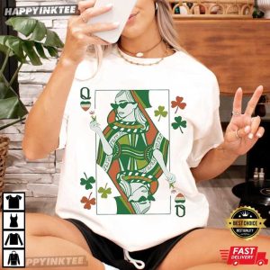 Irish Queen St Patricks Day Shamrock Playing Cards T Shirt (2)