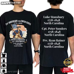 Custom 250th Anniversary of the United States Historic Heritage T Shirt (1)