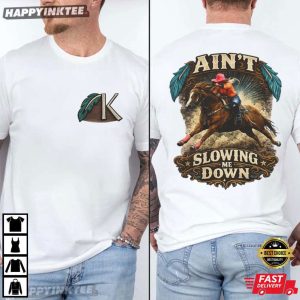 Danielle's Ain't Slowing Me Down Fundraiser Rodeo Barrel Racing T Shirt (1)