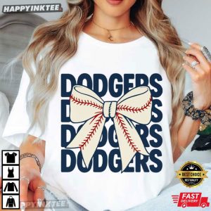 Los Angeles Dodgers Baseball Bow T Shirt (1)