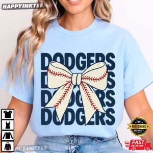 Los Angeles Dodgers Baseball Bow T Shirt (2)