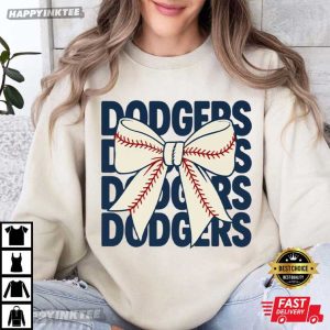 Los Angeles Dodgers Baseball Bow T Shirt (3)