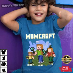 Mumcraft Custom Kids Names Cute Mothers Day T Shirt (2)