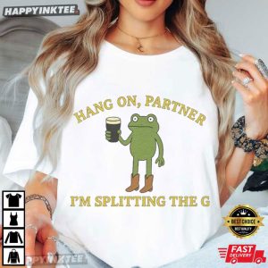 Frog Guinness Beer Hang On Partner I'm Splitting The G T Shirt (3)