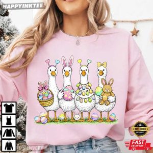Cute Silly Goose Easter Eggs Funny Spring T Shirt (3)
