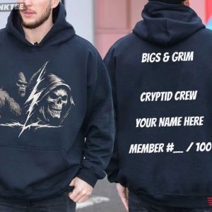Bigs And Grim Cryptid Crew Custom Name Bigfoot Grim Reaper T Shirt (3)