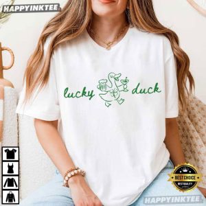 St Patricks Day Lucky Duck Funny Goose T-Shirt