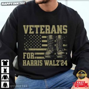 Veterans For Harris Walz 24 Political T Shirt (1)