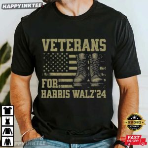 Veterans For Harris Walz 24 Political T Shirt (2)