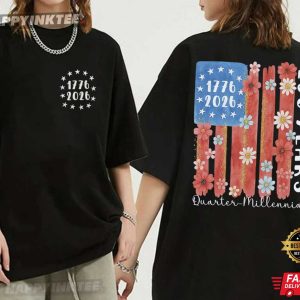 America 250th Anniversary Patriotic USA Flag 4th of July T-Shirt