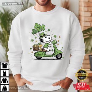 Irish Snoopy Scooter Lucky Cute Dog St Patrick's Day Cartoon T Shirt (1)