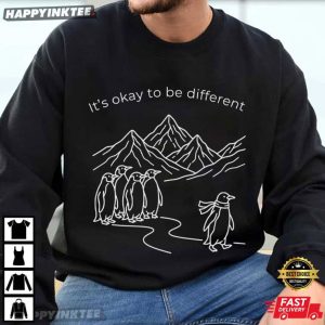 It's Okay To Be Different Penguin Autism Acceptance Month T Shirt (1)
