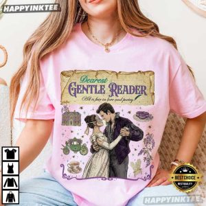 Jane Austen Dearest Gentle Reader Regencycore Wisteria Floral T Shirt (2)