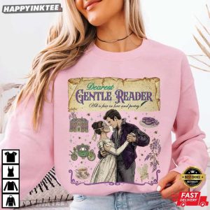 Jane Austen Dearest Gentle Reader Regencycore Wisteria Floral T Shirt (3)