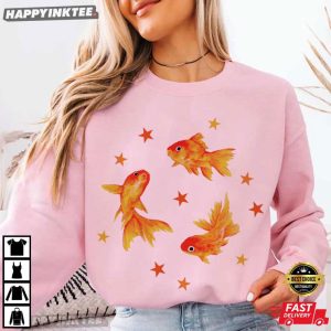 Goldfish Star Aesthetic Cute Beachy T Shirt (1)