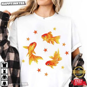 Goldfish Star Aesthetic Cute Beachy T Shirt (2)