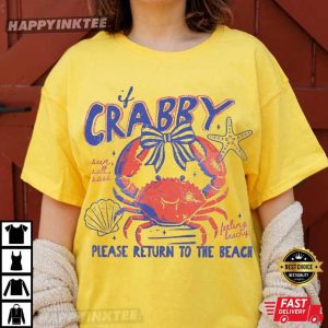 If Crabby Please Return To The Beach Coastal Nautical Vacation T Shirt (2)