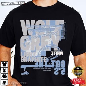 Wolf Grey Light Graphite Grey to Match Jordan 5 Sneaker T Shirt (1)
