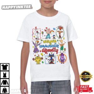 Everyone Communicates Differently Emotion Cartoon Autism Teacher T Shirt (4)