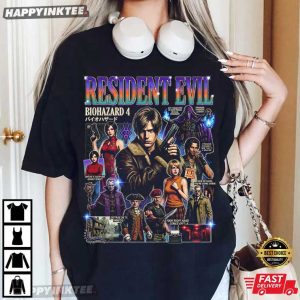 Resident Evil Leon Kennedy Horror Game Graphic T Shirt (2)