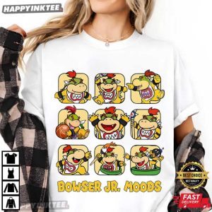 Cute Bowser Jr Moods Nintendo Super Mario Gamer Gift T Shirt (4)
