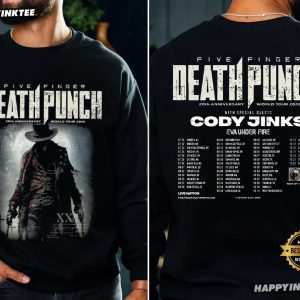 Five Finger Death Punch World Tour 2026 With Cody Jinks T Shirt (1)