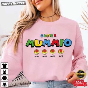 Super Mummio Funny Mothers Day Gaming Custom Names Kid T Shirt (1)