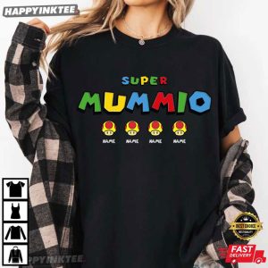 Super Mummio Funny Mothers Day Gaming Custom Names Kid T Shirt (2)