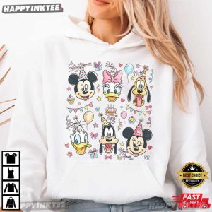 Watercolor Mickey & Friends Signature Disney Birthday Present T Shirt (3)