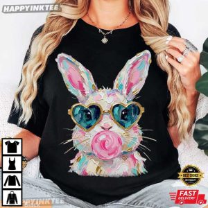 Bunny Blowing Bubble Happy Easter Day T Shirt (1)