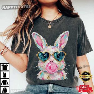 Bunny Blowing Bubble Happy Easter Day T Shirt (2)