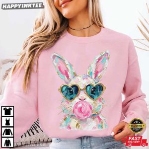 Bunny Blowing Bubble Happy Easter Day T Shirt (3)